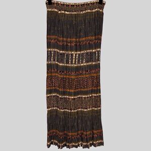 Stonebridge Broomstick Pleated Maxi Skirt Medium Boho Vintage 90s Earthy Fall